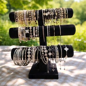 Gold and Silver Women’s Bracelet Set - Mixed Metal Stack